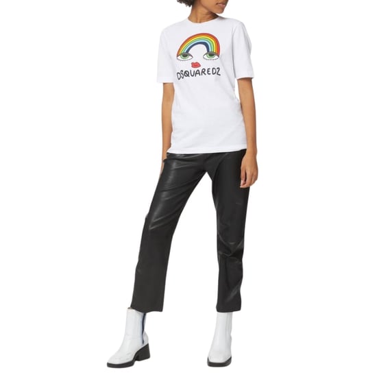 Dsquared2 Regenbogen-grafik Weißes T-shirt - Image 4