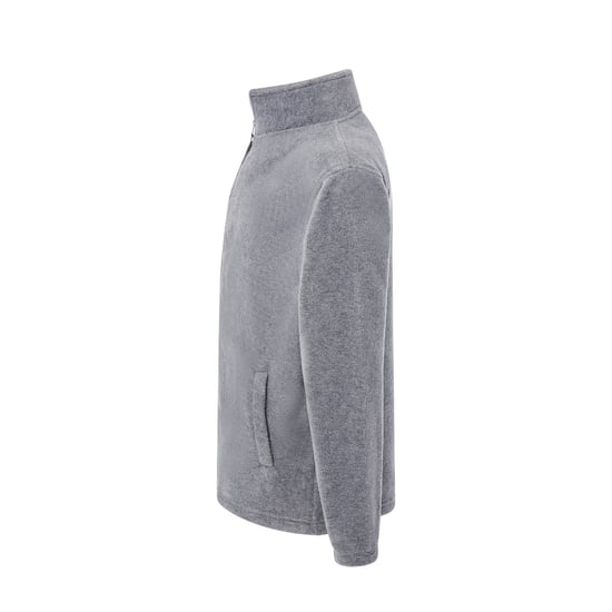 JHK - Fleecejacke Durchgehender Reißverschluss für Herren (Grau meliert) - Image 4