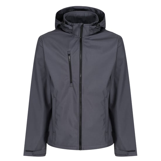Regatta - "Venturer" Softshelljacke mit Kapuze für Herren (Mittelgrau/Schwarz) - Image 1