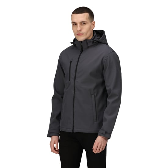 Regatta - "Venturer" Softshelljacke mit Kapuze für Herren (Mittelgrau/Schwarz) - Image 3