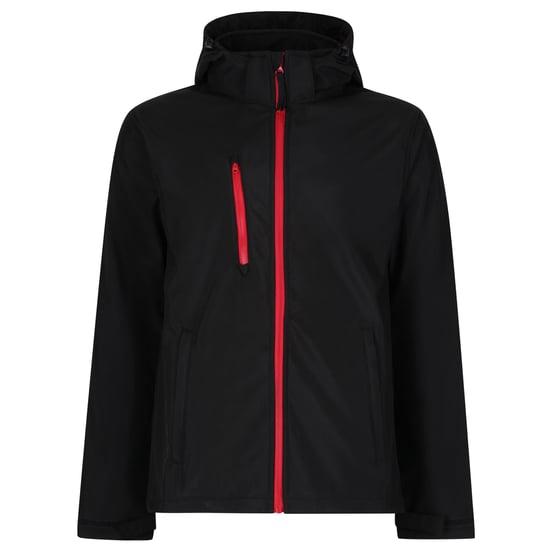 Regatta - "Venturer" Softshelljacke mit Kapuze für Herren (Schwarz/Rot) - Image 1