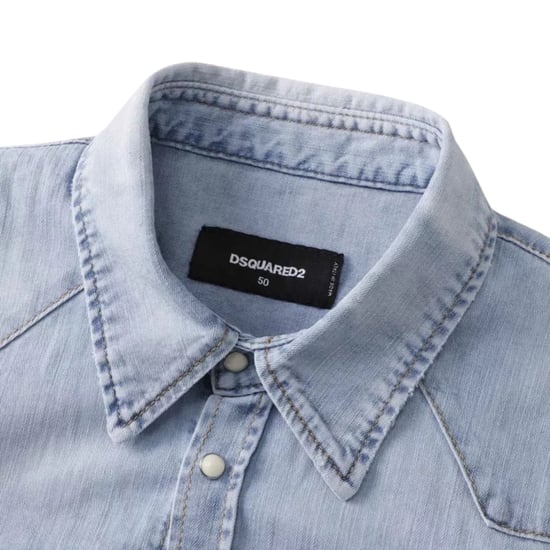 Dsquared2 Klassisches Westernhemd In Verwaschenem Denimblau - Image 4