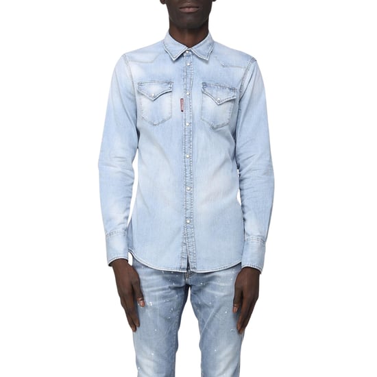 Dsquared2 Klassisches Westernhemd In Verwaschenem Denimblau - Image 5