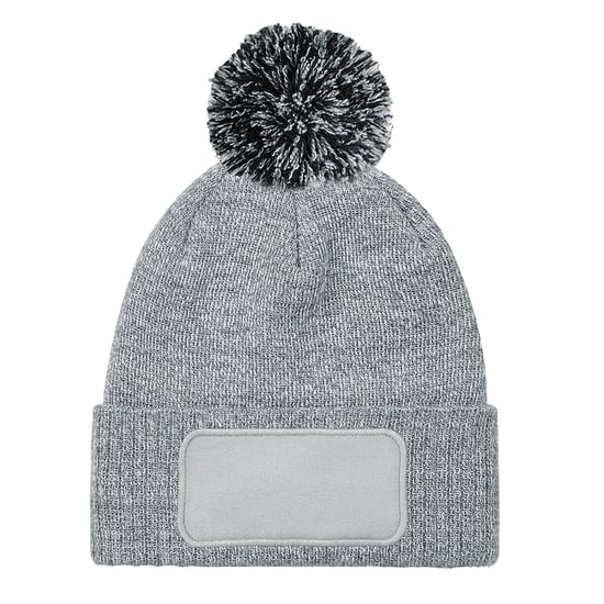 Beechfield Unisex Bommelmütze Snowstar, bedruckbar (Grau meliert/Schwarz) - Image 2