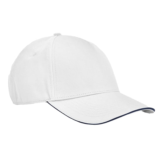Beechfield - "EarthAware Classic" Baseball-Mütze Sandwichschirm (Weiß/Dunkelblau) - Image 1