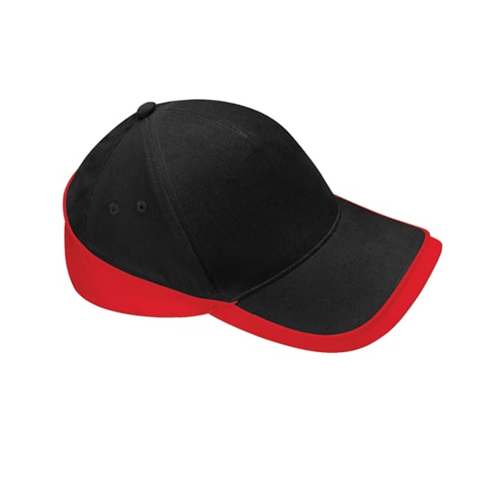 Beechfield - "Teamwear Competition" Baseball-Mütze (Schwarz/Rot) - Image 1