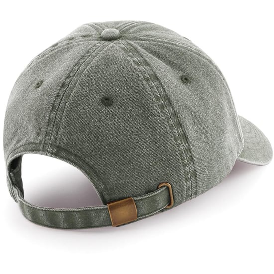 Beechfield Unisex Vintage Denim-Look Kappe (Vintage Olive) - Image 2
