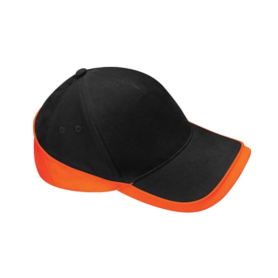 Beechfield - "Teamwear Competition" Baseball-Mütze (Schwarz/Orange) - Image 1