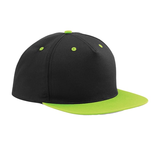 Beechfield - Snapback Mütze 5 Segmente für Herren/Damen Unisex (Schwarz/Limone) - Image 1