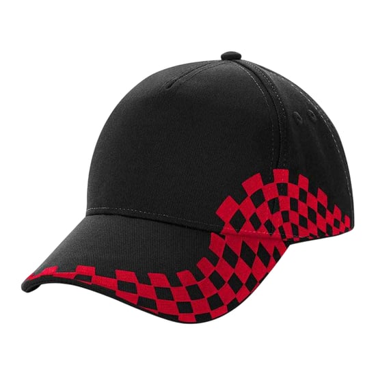 Beechfield - "Grand Prix" Kappe (Schwarz/Rot) - Image 1