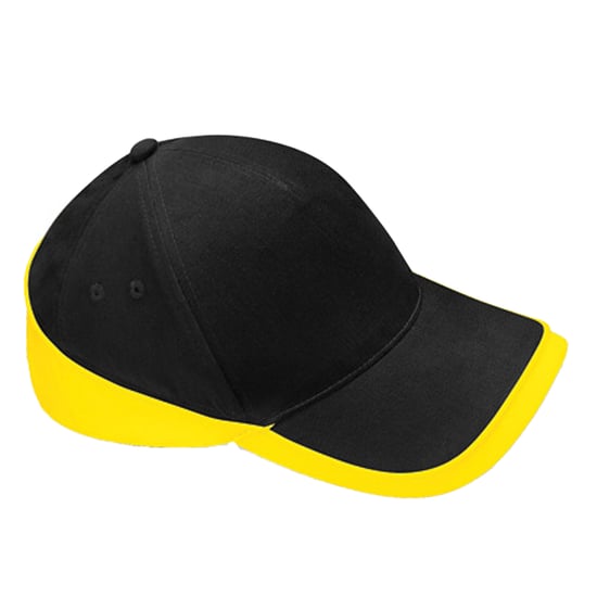 Beechfield - "Teamwear Competition" Baseball-Mütze (Schwarz/Gelb) - Image 1