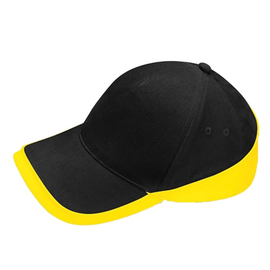 Beechfield - "Teamwear Competition" Baseball-Mütze (Schwarz/Gelb) - Image 2