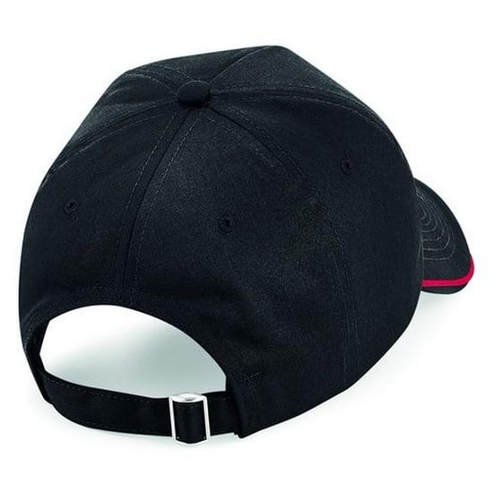 Beechfield Unisex Authentic 5 Panel Baseballkappe Für Erwachsene (Schwarz/Rot) - Image 2