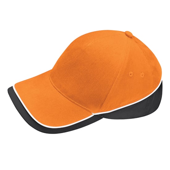 Beechfield - "Teamwear Competition" Baseball-Mütze (Orange/Schwarz/Weiß) - Image 2