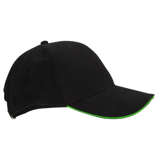 Beechfield Unisex Athleisure Baseball Kappe Baumwolle (Schwarz/Lime Grün) - Image 2