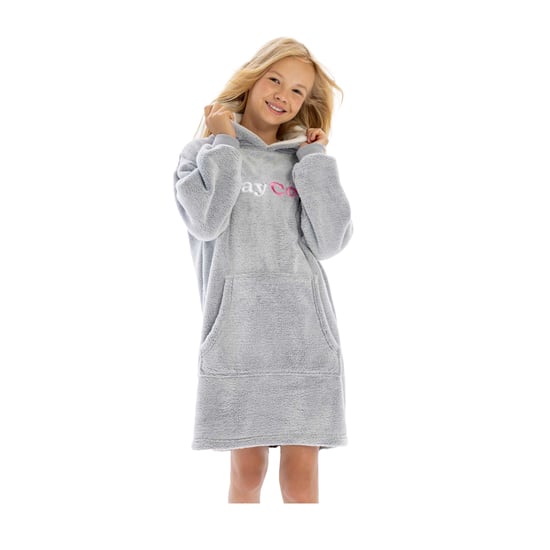Minoti - "Cuddle" Kapuzenpullover für Mädchen, Fleece, Übergroß (Grau) - Image 4