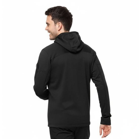 Jack Wolfskin - "Hirschberg" Hoodie mit durchgehendem Reißverschluss für Herren (Schwarz) - Image 2