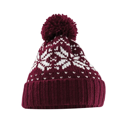 Beechfield - "Snowstar" Mütze für Herren/Damen Unisex (Burgunderrot/Weiß) - Image 1