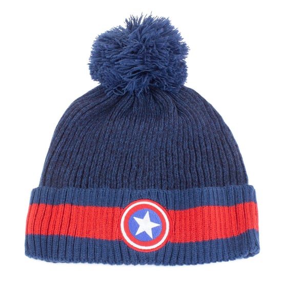 Captain America - Mütze für Herren/Damen Unisex, Bommel (Blau/Rot) - Image 3
