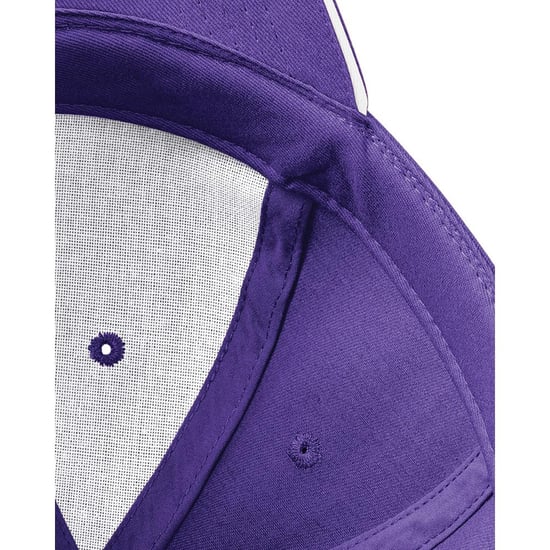 Beechfield Unisex Athleisure Baseball Kappe Baumwolle (Violett/Weiß) - Image 3