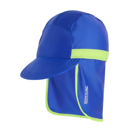 Regatta - Kappe mit Nackenschutz für Kinder (Königsblau/Leuchtend Grün) - Image 1