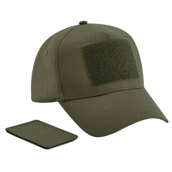 Beechfield - Baseball-Mütze Abnehmbarer Aufnäher für Herren/Damen Unisex (Militärgrün) - Image 1