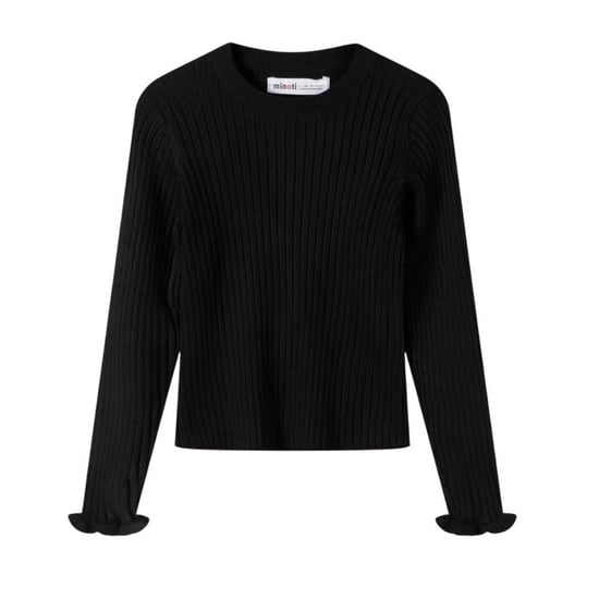 Minoti - Sweatshirt für Mädchen, Rüschen-Manschette, gerippt, Langärmlig (Schwarz) - Image 1