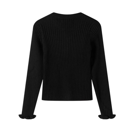 Minoti - Sweatshirt für Mädchen, Rüschen-Manschette, gerippt, Langärmlig (Schwarz) - Image 2