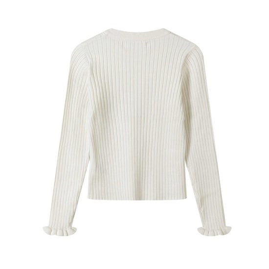 Minoti - Sweatshirt für Mädchen, Rüschen-Manschette, gerippt, Langärmlig (Weiß) - Image 2