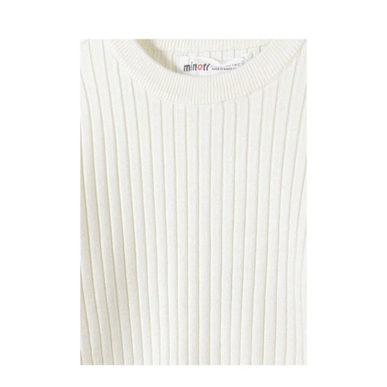Minoti - Sweatshirt für Mädchen, Rüschen-Manschette, gerippt, Langärmlig (Weiß) - Image 3