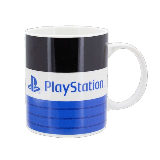 Playstation - Kaffeebecher, gestreift (Blau/Schwarz/Weiß) - Image 2
