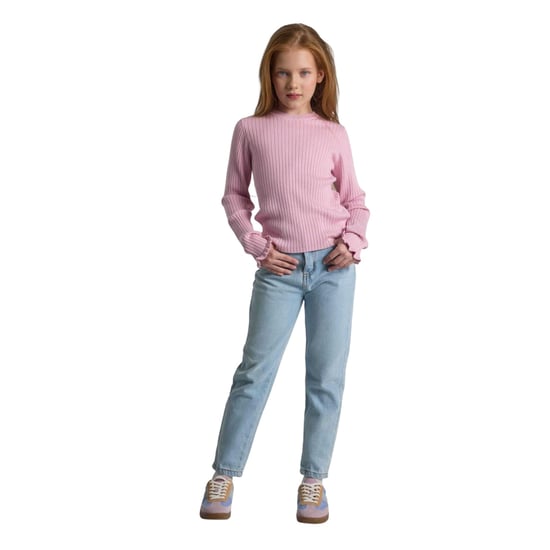 Minoti - Sweatshirt für Mädchen, Rüschen-Manschette, gerippt, Langärmlig (Pink) - Image 4