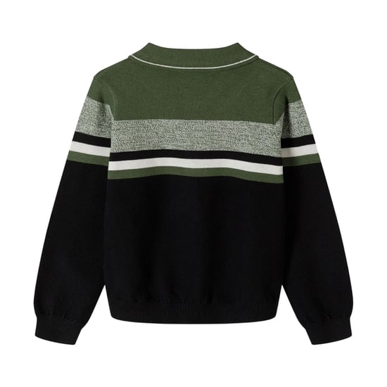 Minoti - Pullover Top für Jungen, mit kurzem Reißverschluss (Khakigrün) - Image 2