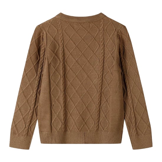 Minoti - Sweatshirt für Jungen, Rundhalsausschnitt, Mit Zopfmuster (Braun) - Image 2