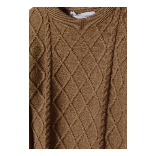 Minoti - Sweatshirt für Jungen, Rundhalsausschnitt, Mit Zopfmuster (Braun) - Image 3