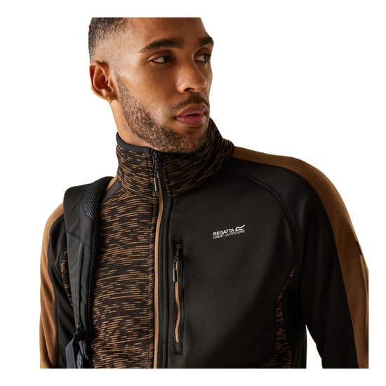 Regatta - "Oakar" Fleece-Oberteil für Herren (Nussbraun/Schwarz) - Image 3