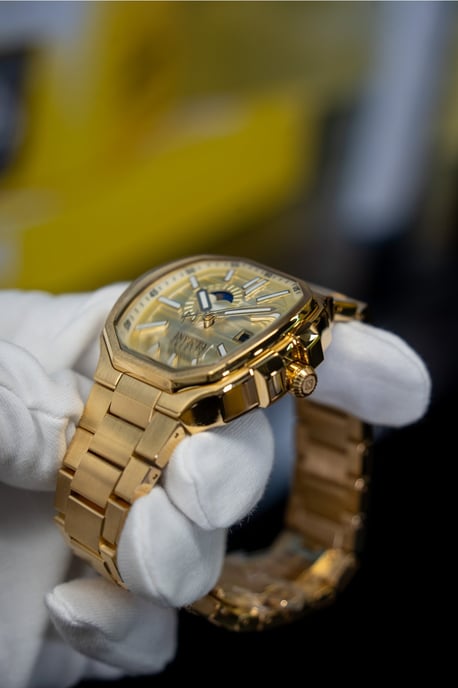 INVICTA Reserve 50092 Herrenuhr - Automatikwerk - Edelstahl mit goldenem Zifferblatt - 45 mm - Image 3