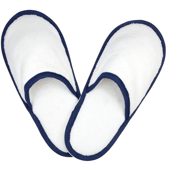 The One Towelling - Hausschuhe für Herren/Damen Unisex (Weiß/Dunkles Marineblau) - Image 1