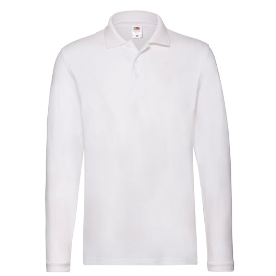 Fruit of the Loom - "Premium" Poloshirt für Herren Langärmlig (Weiß) - Image 1