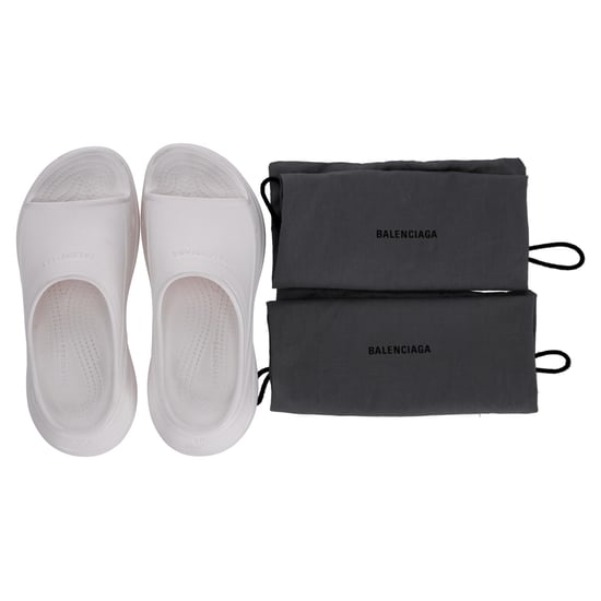 Balenciaga x Crocs Pool Slide Sandalen aus weißem Gummi - Image 6