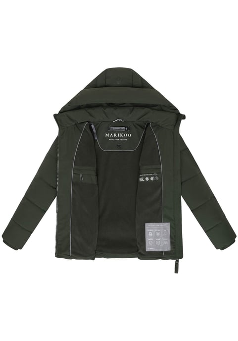Marikoo Damen Winterjacke Kuschelnasee mit Kapuze und Fleecefutter - Image 4