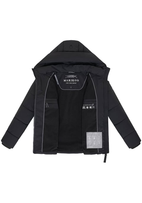 Marikoo Damen Winterjacke Kuschelnasee mit Kapuze und Fleecefutter - Image 4