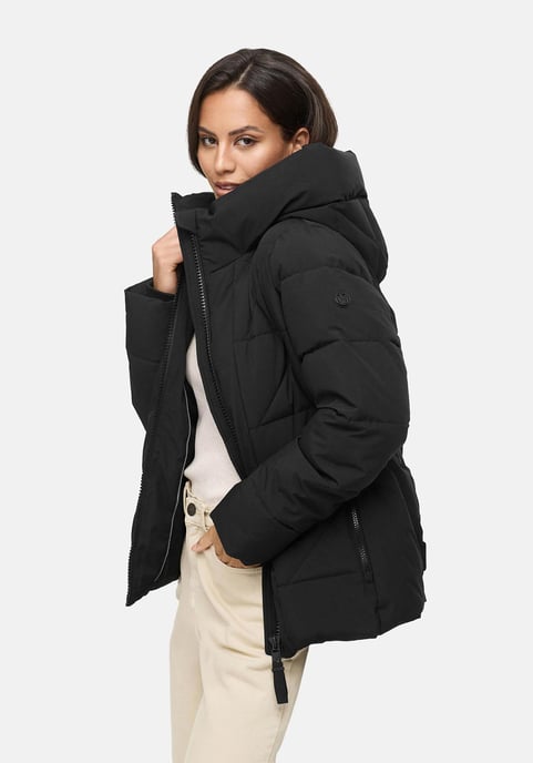 Marikoo Damen Winterjacke Kuschelnasee mit Kapuze und Fleecefutter - Image 6