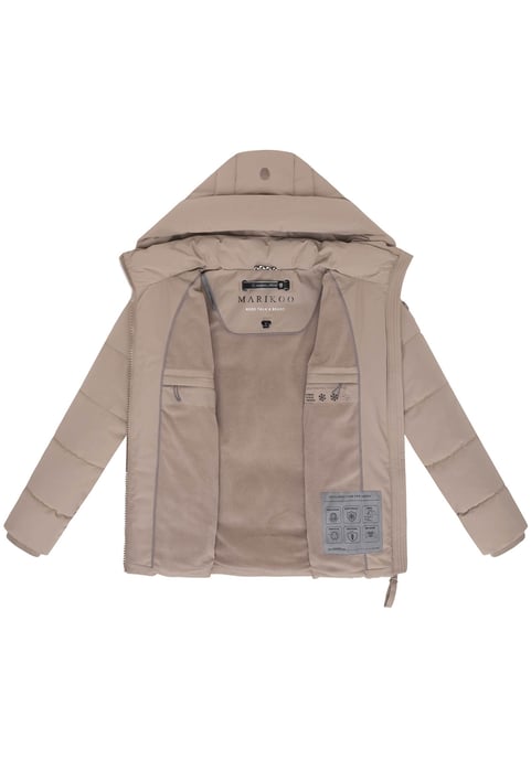 Marikoo Damen Winterjacke Kuschelnasee mit Kapuze und Fleecefutter - Image 4