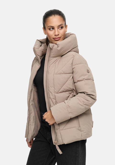 Marikoo Damen Winterjacke Kuschelnasee mit Kapuze und Fleecefutter - Image 6