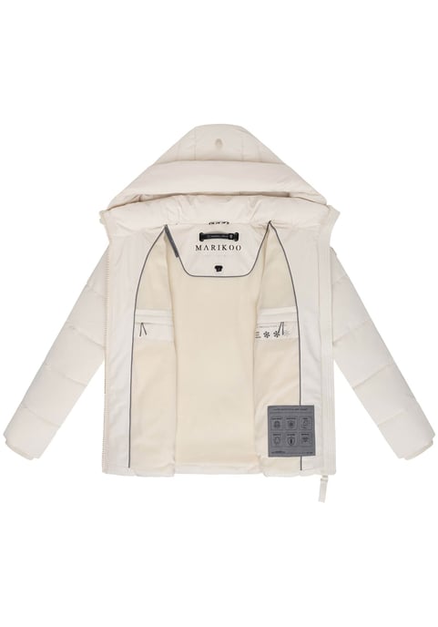 Marikoo Damen Winterjacke Kuschelnasee mit Kapuze und Fleecefutter - Image 4