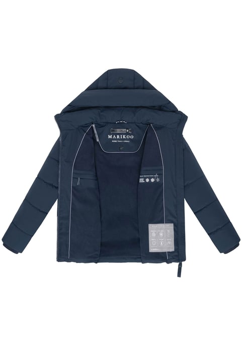 Marikoo Damen Winterjacke Kuschelnasee mit Kapuze und Fleecefutter - Image 4