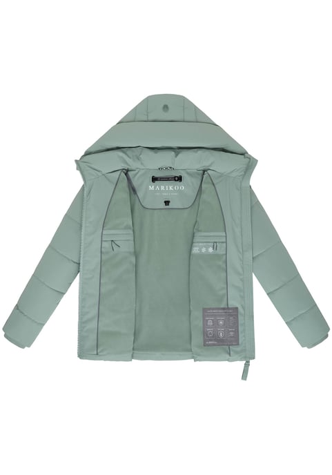 Marikoo Damen Winterjacke Kuschelnasee mit Kapuze und Fleecefutter - Image 4