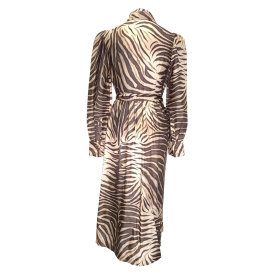 Zimmermann Zebrastreifen Midi-Shirtkleid aus braunem Seidenstoff - Image 3