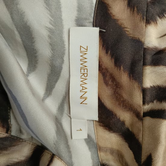 Zimmermann Zebrastreifen Midi-Shirtkleid aus braunem Seidenstoff - Image 5